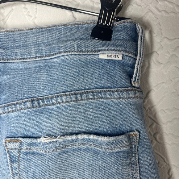 Mother the insider crop Step fray Distressed Light Blue Jeans - Picture 9 of 16